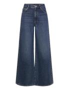 Mango Wide-Leg Studded Jeans Blå