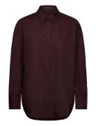 Mango Over Poplin Shirt Burgundy