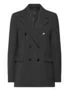 Mango Double-Breasted Suit Jacket Grå