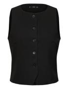 Mango Suit Waistcoat With Buttons Svart