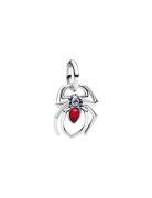 Pandora Marvel Spider Sterling Silver Dangle With Sky Blue And Fuchsia...