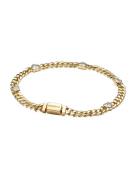 Pandora Heart Cuban Chain 14K Gold-Plated Bracelet With Clear Cubic Zi...