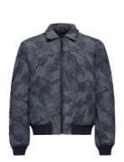 Daily Paper Camo Monogram Denim Bomber Marinblå
