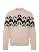 J. Lindeberg Faris Fair Isle Knit Sweater Beige