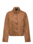 Vero Moda Vmhazelfelia Ls Faux Suede Jacket Brun