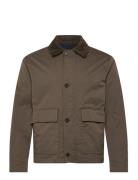 Mango Water-Repellent Jacket With Corduroy Collar Brun