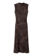 Mango Leopard-Print Fitted Dress Brun