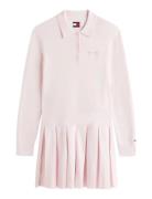 Tommy Jeans Tjw Script Pleated Sweater Dress Rosa