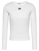 Tommy Jeans Tjw Slim Ls Badge Tee Ext Vit