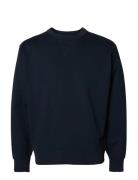Selected Slhrelaxluke Ls Sweat Crew Neck Noos Blå