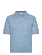 A-View Rena Polo Knit Blouse Blå