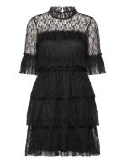 Bubbleroom Frill Lace Dress Svart