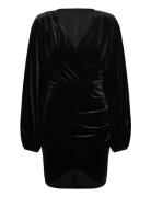 Bubbleroom Velvet Wrap Dress Svart