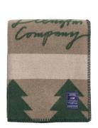 Lexington Home Tree Jacquard Recycled Wool Throw Beige