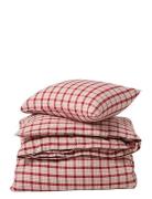 Lexington Home Redbeige Checked Cotton Flannel Bed Set Röd