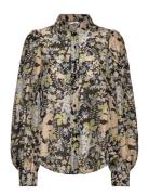 By Ti Mo Striped Organza Blouse** Grön