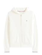 Tommy Hilfiger Co Jersey Stitch Zip Hood Cardi Kräm