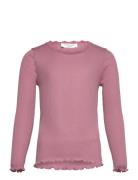 Rosemunde Kids Rkbalta Modal Ls Lace T-Shirt Rosa