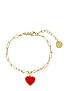 Bud To Rose Noble Heart Bracelet Black/Gold Guld