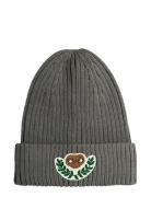 Mini Rodini E.t Patch Knitted Rib Fold Up Hat Grå