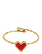 Timi Of Sweden Sarah - Red Heart Ring Stainless Steel Guld
