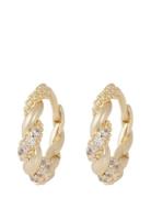 SNÖ Of Sweden Twist Crystal Oval Ear G/Clear - Guld