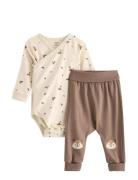 Lindex Set - Bodysuit And Joggers Kräm