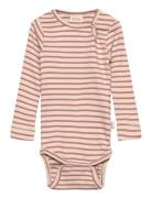 Petit Piao Body L/S Modal Striped Rosa