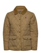 Polo Ralph Lauren Corduroy-Trim Quilted Barn Jacket Beige