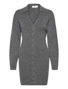 Gina Tricot Knitted Button Down Dress Grå