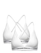 URBAN QUEST 2-Pack Women Bamboo Triangle Bra Vit