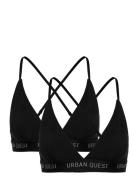 URBAN QUEST 2-Pack Women Bamboo Triangle Bra Svart