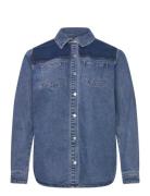 Kaffe Curve Kcsandria Denim Shirt Blå